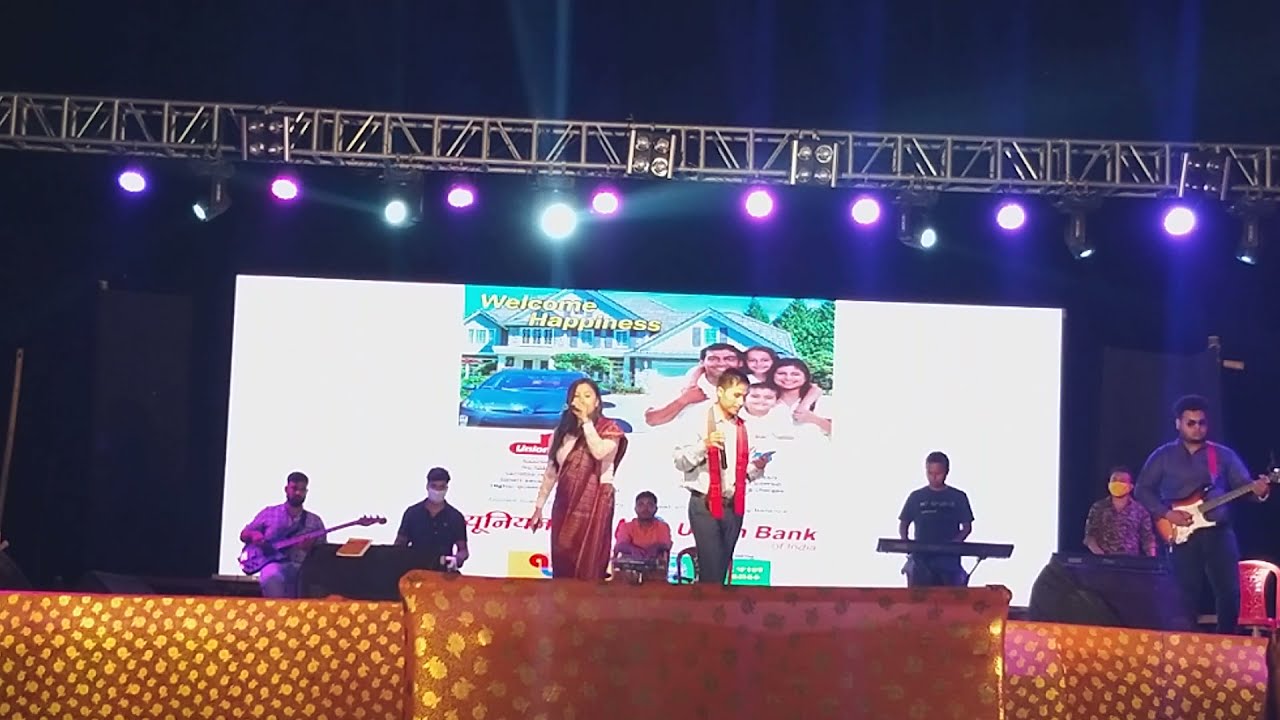 Singing by Sunau MLA Sambhulal Chakma.