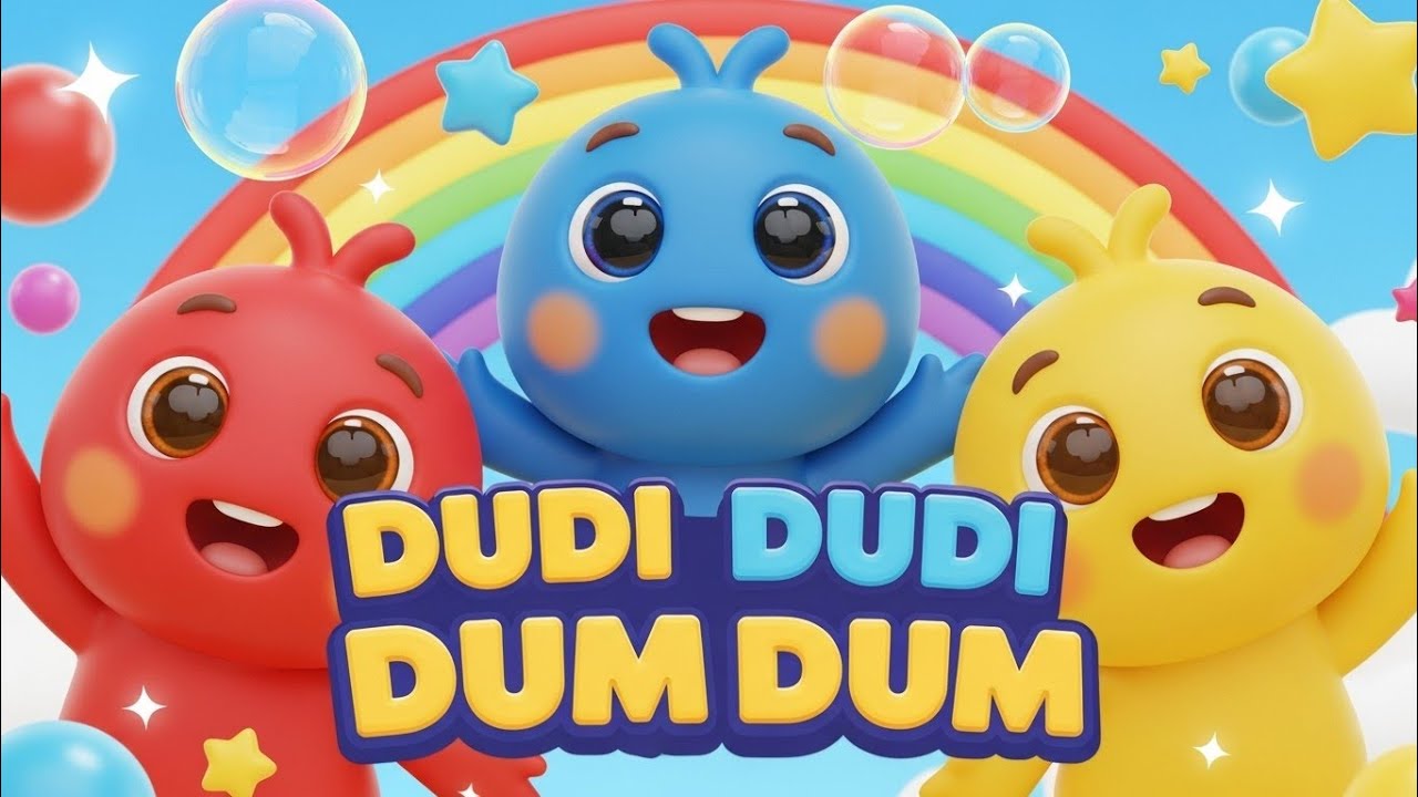 Dudi Dudi Dum Dum 🎵 Red Blue Yellow Colors Song | Kids Learning Rhymes