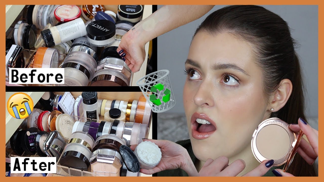 FACE POWDER DECLUTTER! Swatches, Collection, Organisation | Makeup with Meg