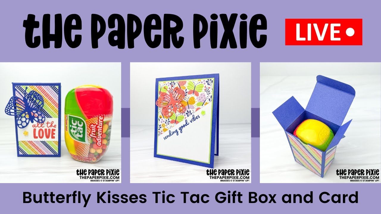 🔴 В ПРЯМОМ ЭФИРЕ! с The Paper Pixie — Подарочная коробка и открытка с бабочками Tic Tac — Эпизод 239