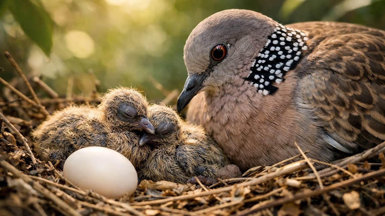 AC089 นกเขาชวาฟักไข่ #LargeDove #SpottedDove #DoveRaisingChicks #Dove #LargeDove #DoveLayingEggs