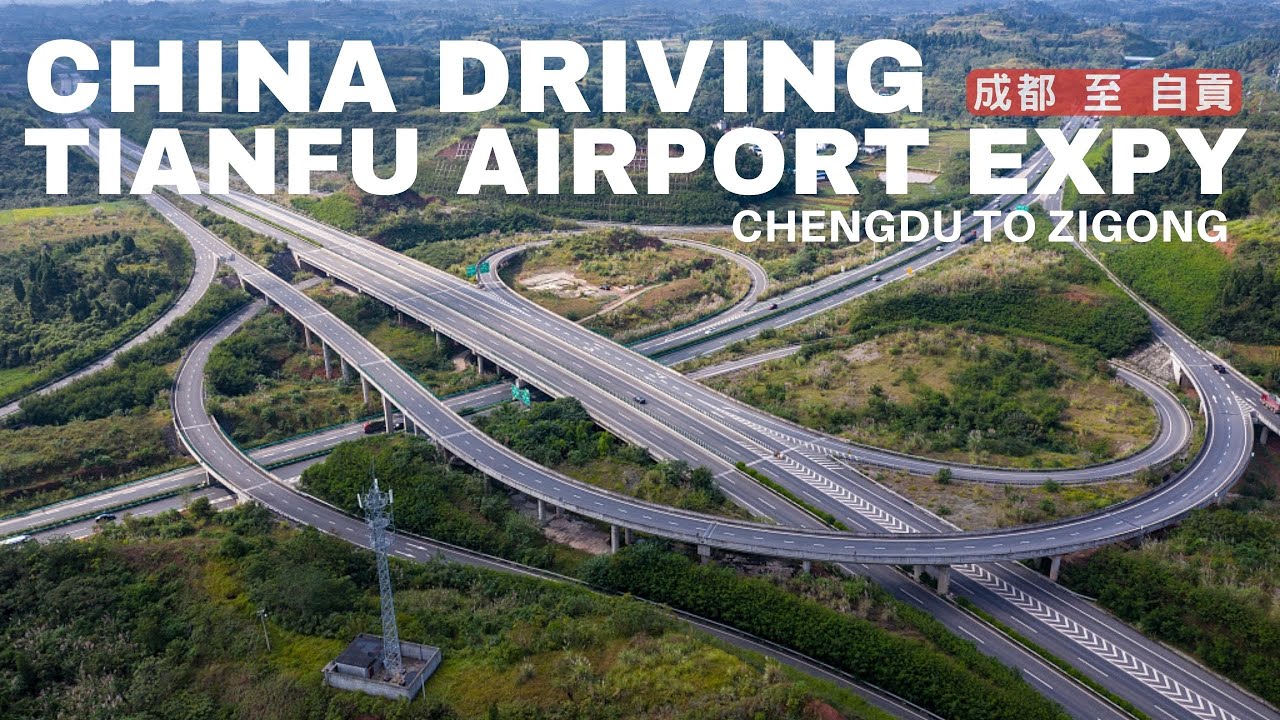 Driving in Chengdu on Tianfu International Airport Expressway and Chengdu-Zunyi Expressway