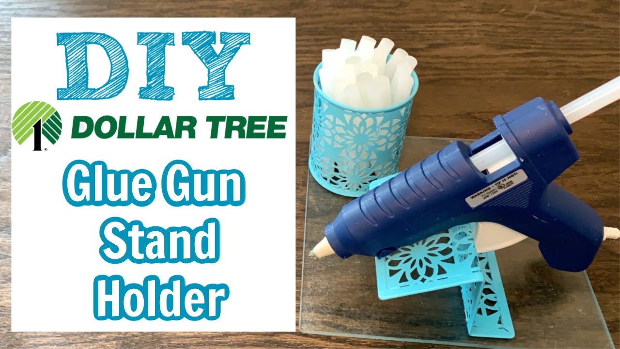 DIY $3 Dollar Tree Glue Gun Stand Holder | Our Gray House