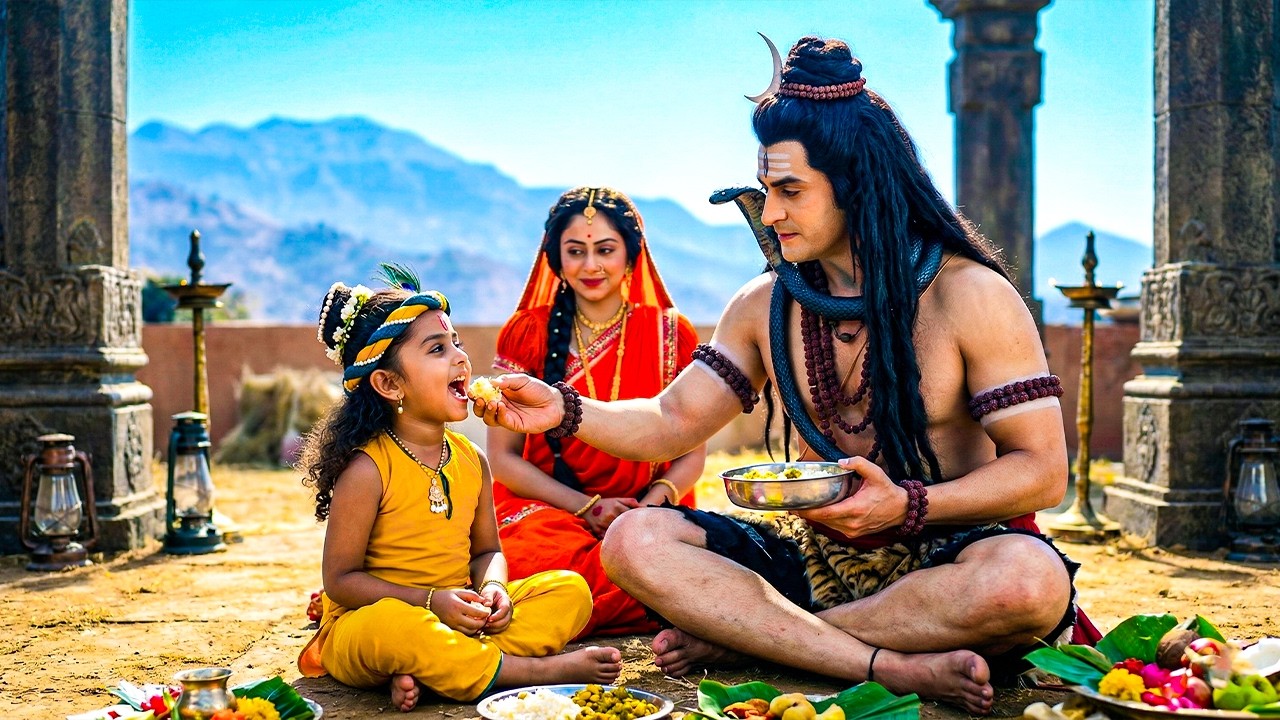 महादेव ने अपने हाथों से कान्हा को भोजन खिलाया | यशोमती मईया के नंदलाला | Shree Krishan