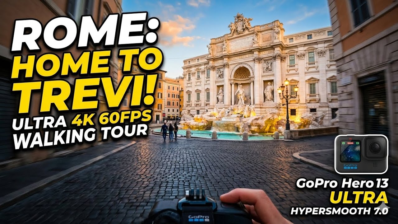 Rome ASMR Walking Tour: Home to Trevi Fountain | GoPro Hero 13 Ultra 5.3K 60fps