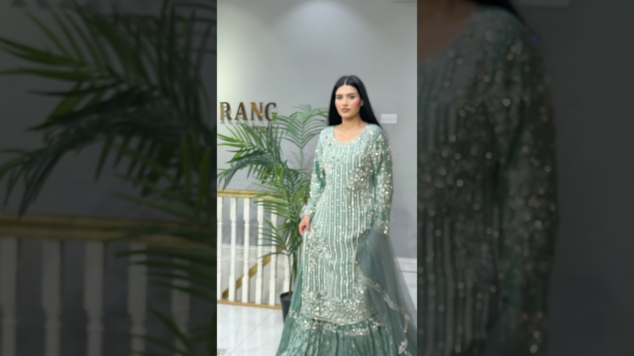 AMAZING BEAUTIFUL LONG KAMEEZ WITH FARSHI LEHENGA IN BEAUTIFUL COLOR BY 7AATRANG BRIDAL👀🤌🏻❤️