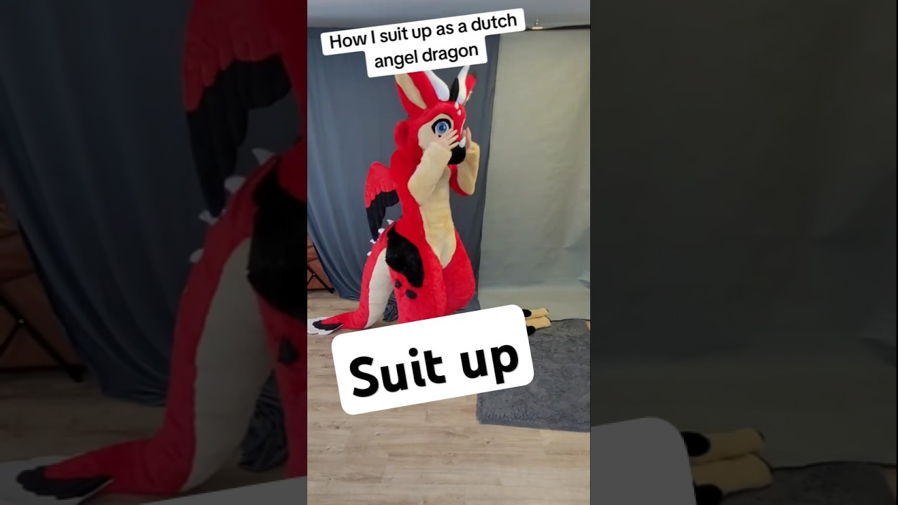 How I suit up as a dutch angel dragon #furry #fursuit #fursuitmaker