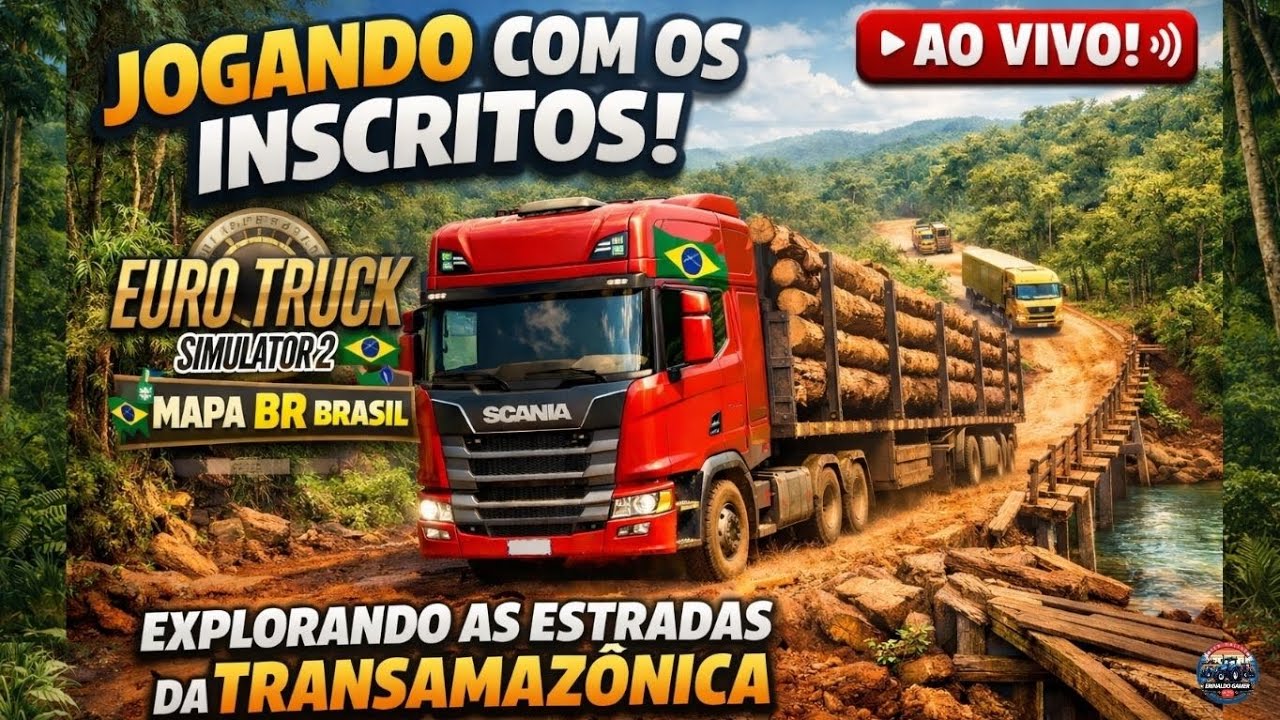 🔴 LIVE AO VIVO – EURO TRUCK SIMULATOR 2 - MAPA BR BRASIL - VEM COM NÓIS BORA ACELERAR! 🚛💨  🚚💥🚛🔥👍TMJ