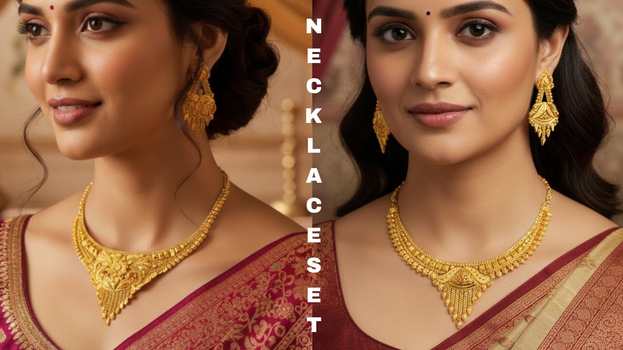 13 - 14 Gram Necklace Set Designs with price | Gold Necklace Set Design @trisha gold art