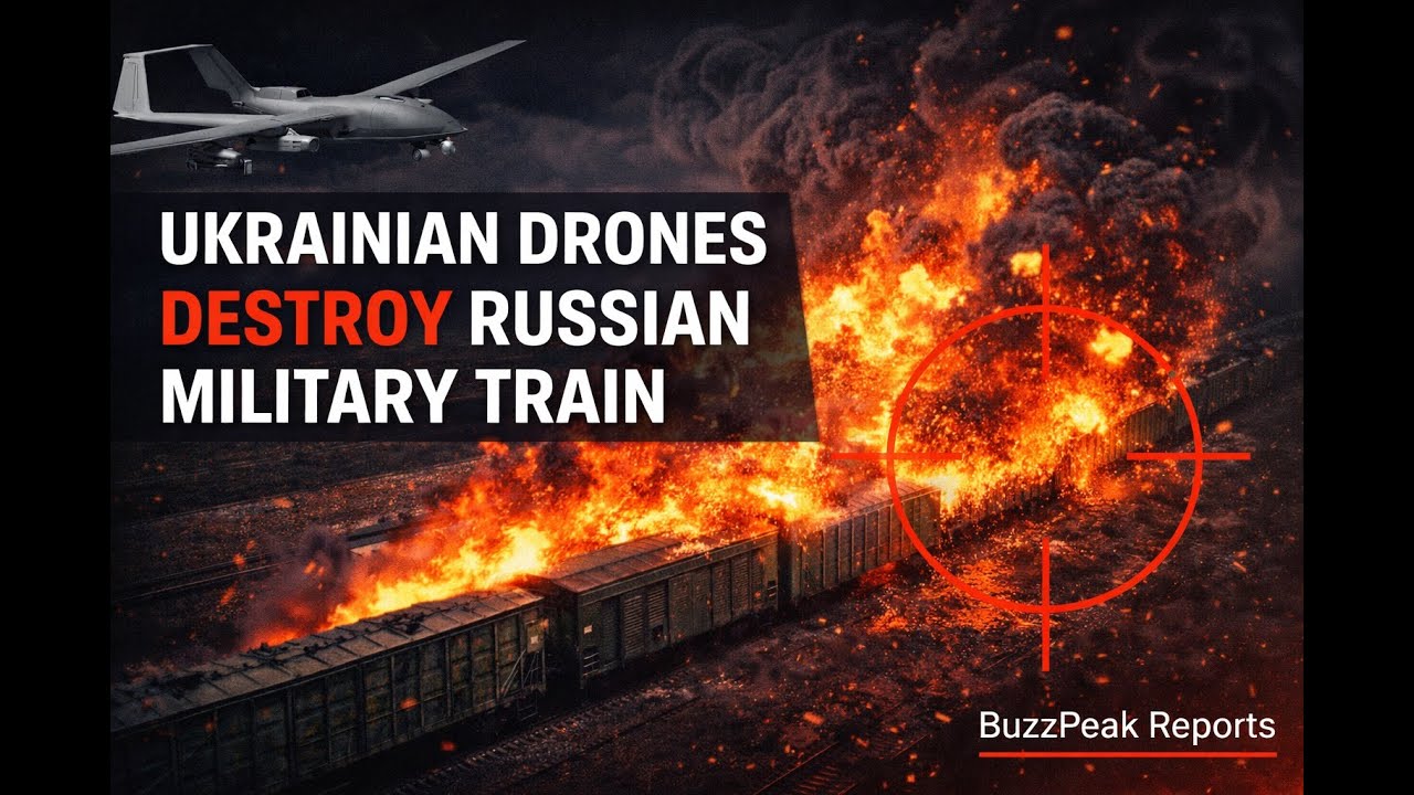 Ukrainian Drones Destroy Russian Military Train in Motion | A Perfect Logistics Kill Explained