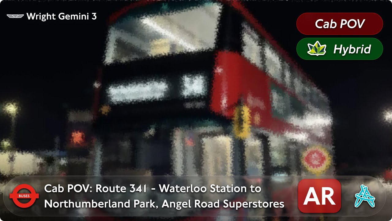 Cab POV: Arriva Route 341 - Waterloo to Northumberland Park, Angel Rd Superstores | Wright Gemini 3