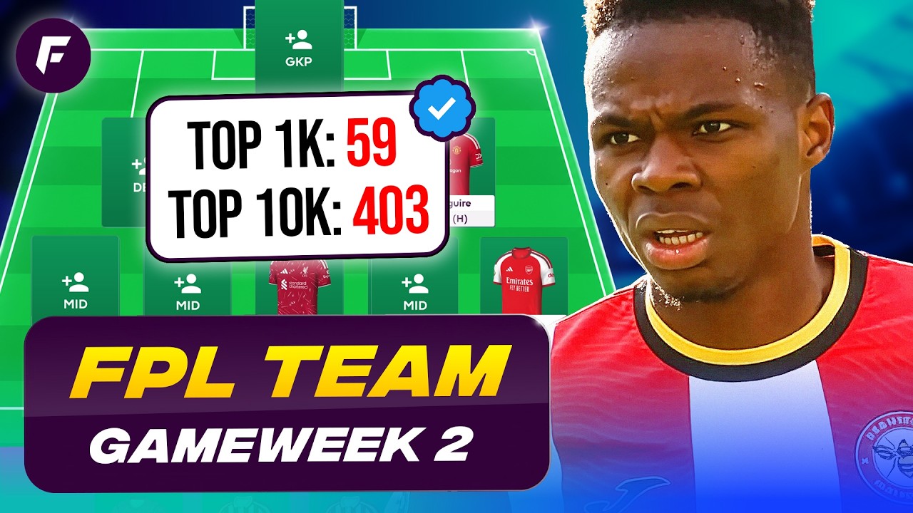 FPL GW2 EXPERTS TEAM 💥 403x TOP 10K Finishes 🌍