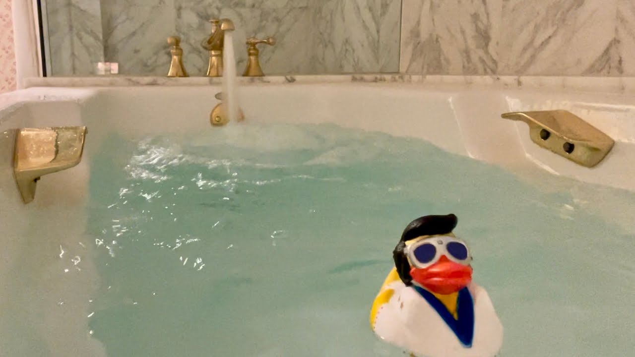 Return to Park City; Luxury bath filling with special guest, Elvis ducky