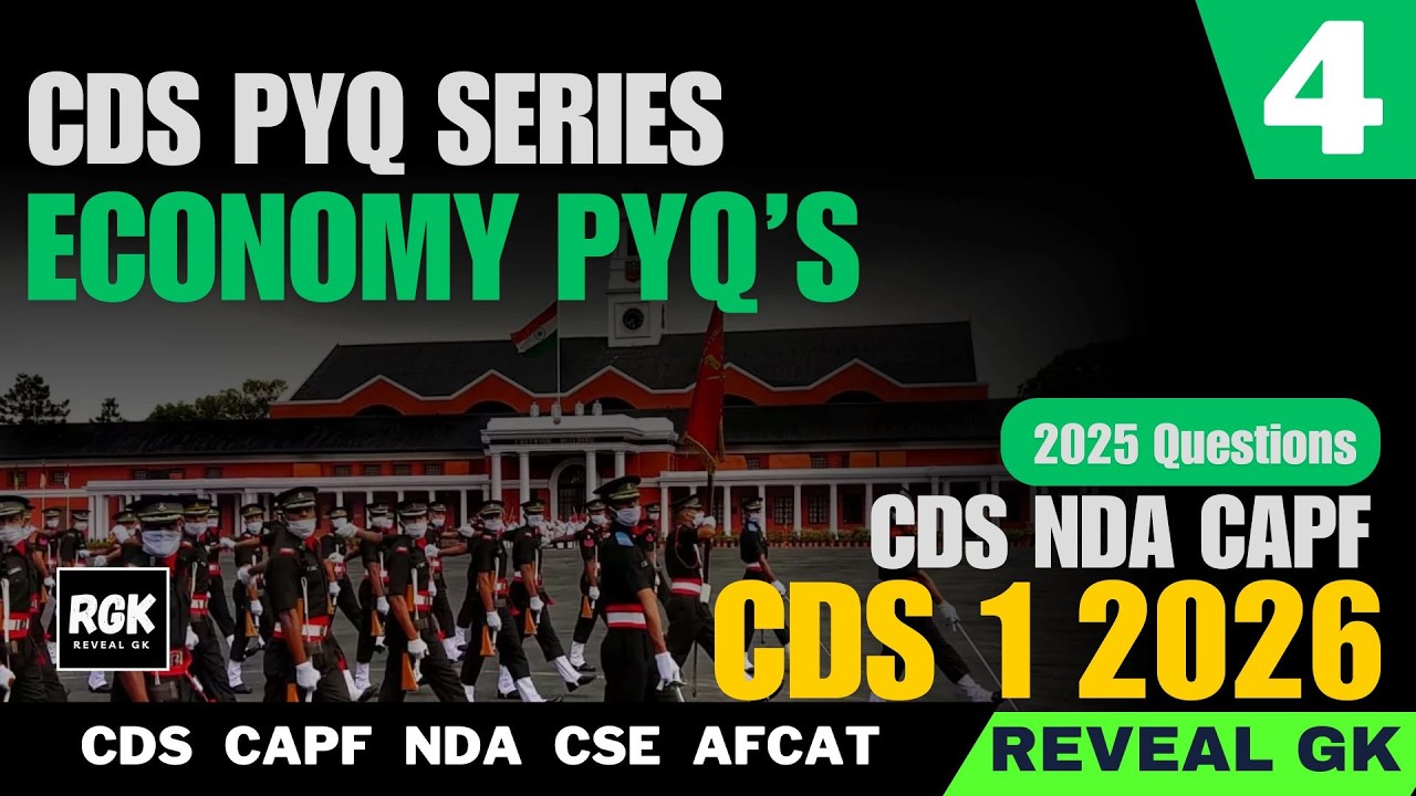 CDS Economy PYQs for CDS Exams 2026 | Part 4 | 2025 Questions