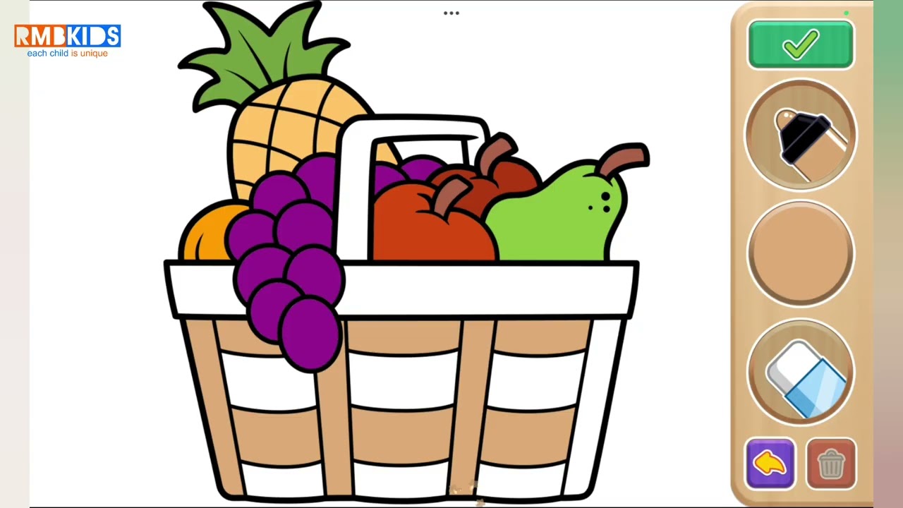 Drawing and Coloring Fruits 🍎🍇 | Rhymes for Kids | @RmbKids 