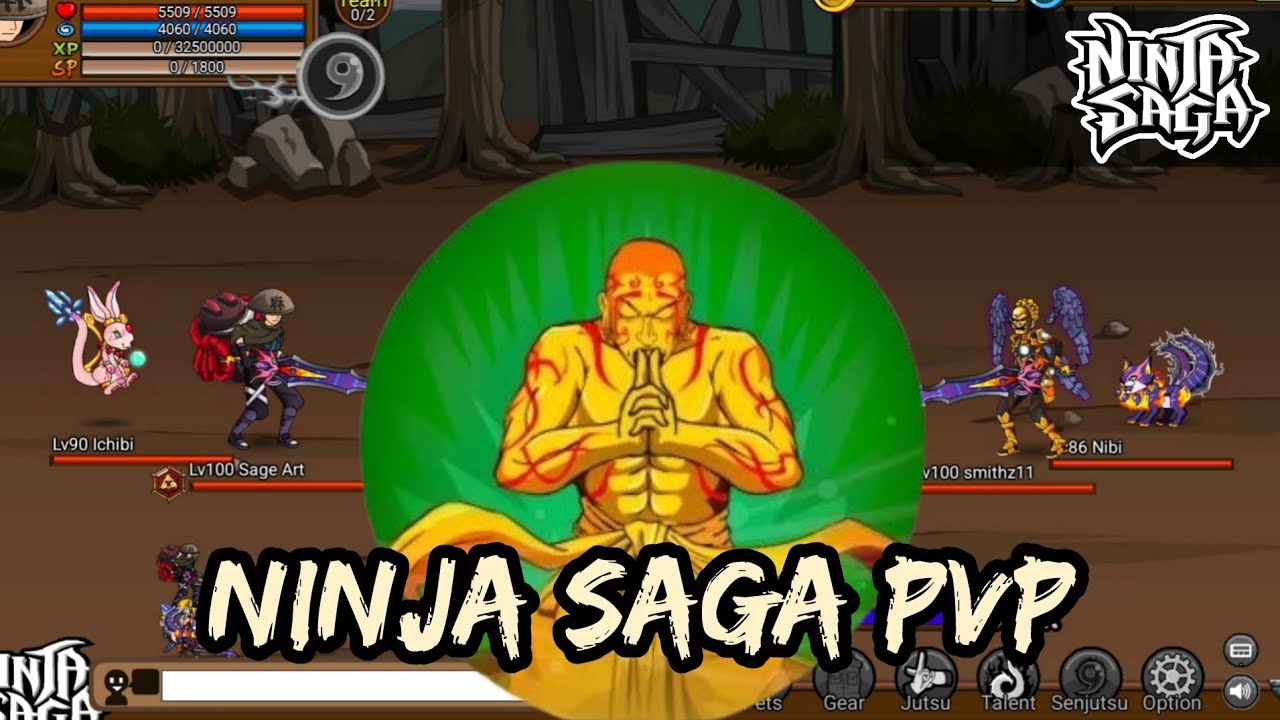 Ninja Saga Random PvP Part 2 - Full Wind Saint Power 🔥