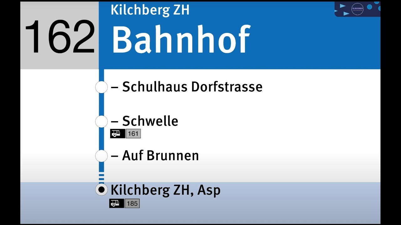 VBZ Ansagen » 162 Kilchberg ZH, Bahnhof — Kilchberg ZH, Asp | SLBahnen
