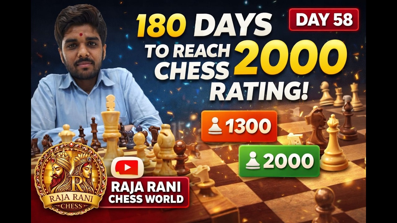 Day 58 || Road to 2000 Rating || Play With Raja Rani Chess World