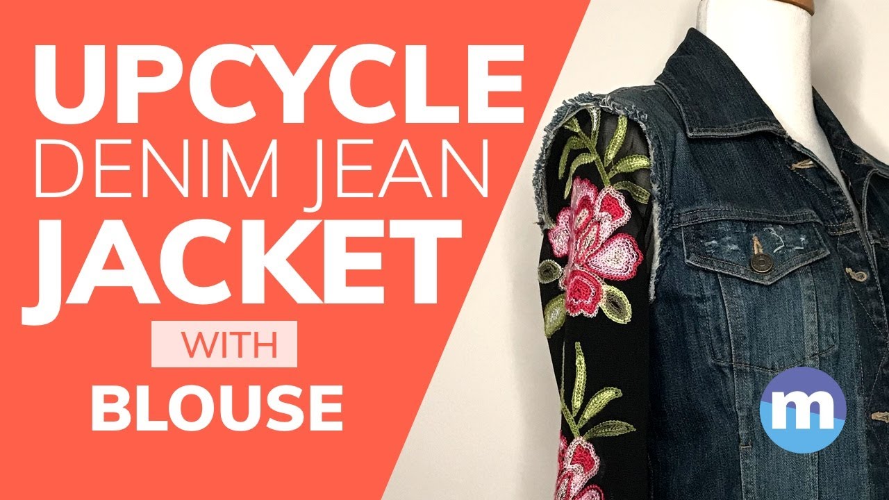 How to Upcycle Jean Jacket with Blouse