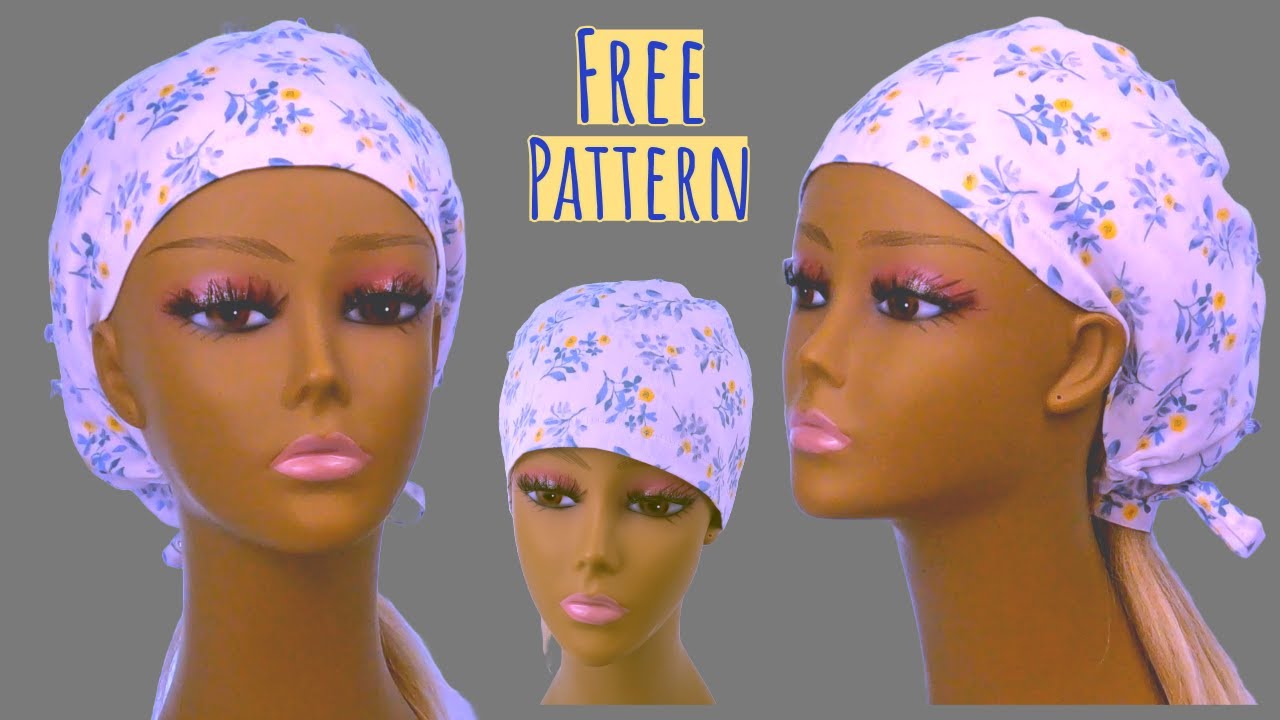Cap #15 European-style Ponytail Scrub Cap/Free Pattern and Easy Step-by-step Tutorial for Beginners
