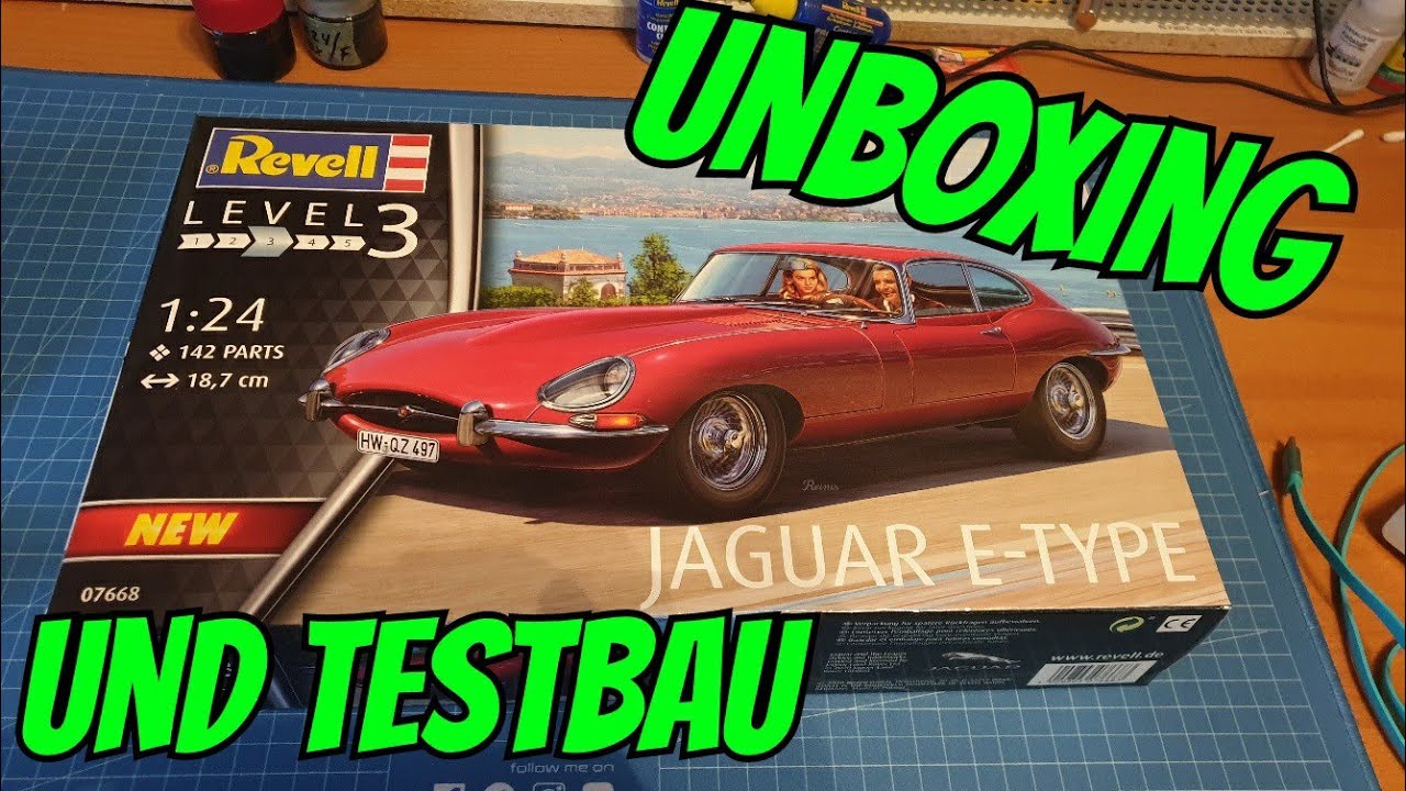 Revell 07668 Jaguar E-Type (Coupé) 1/24 unboxing mit Probebau //