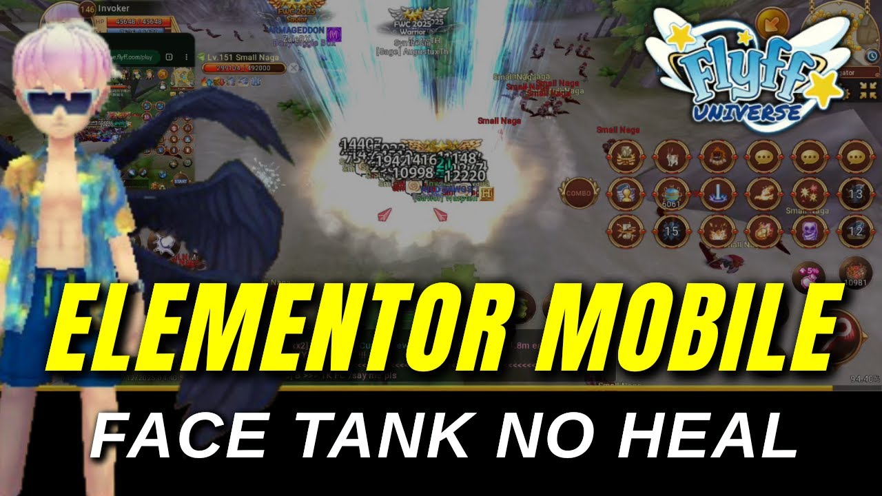 Flyff Universe Elementor Mobile Leveling Face Tank No Heal Rain FWC 3