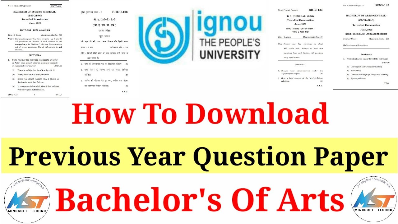 How To Download Ignou BA Previous Year Question Paper 🔥Ignou All Previous Year Paper Updated 🤩