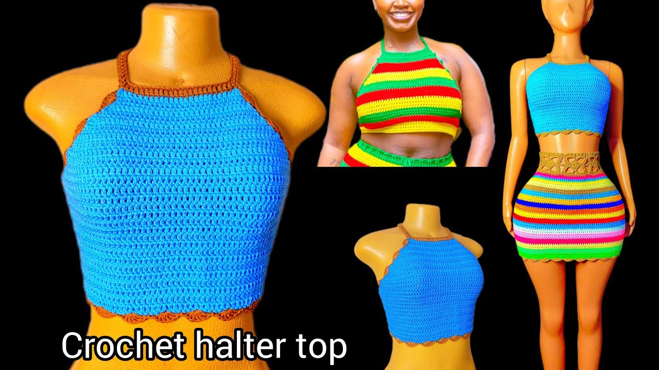 Crochet Simple Halter Top Beginner Friendly Tutorial