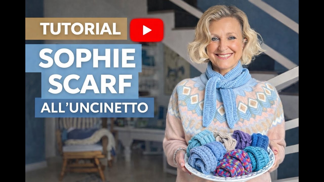 Sophie Scarf all’Uncinetto | Tutorial Facile Sciarpa Morbida