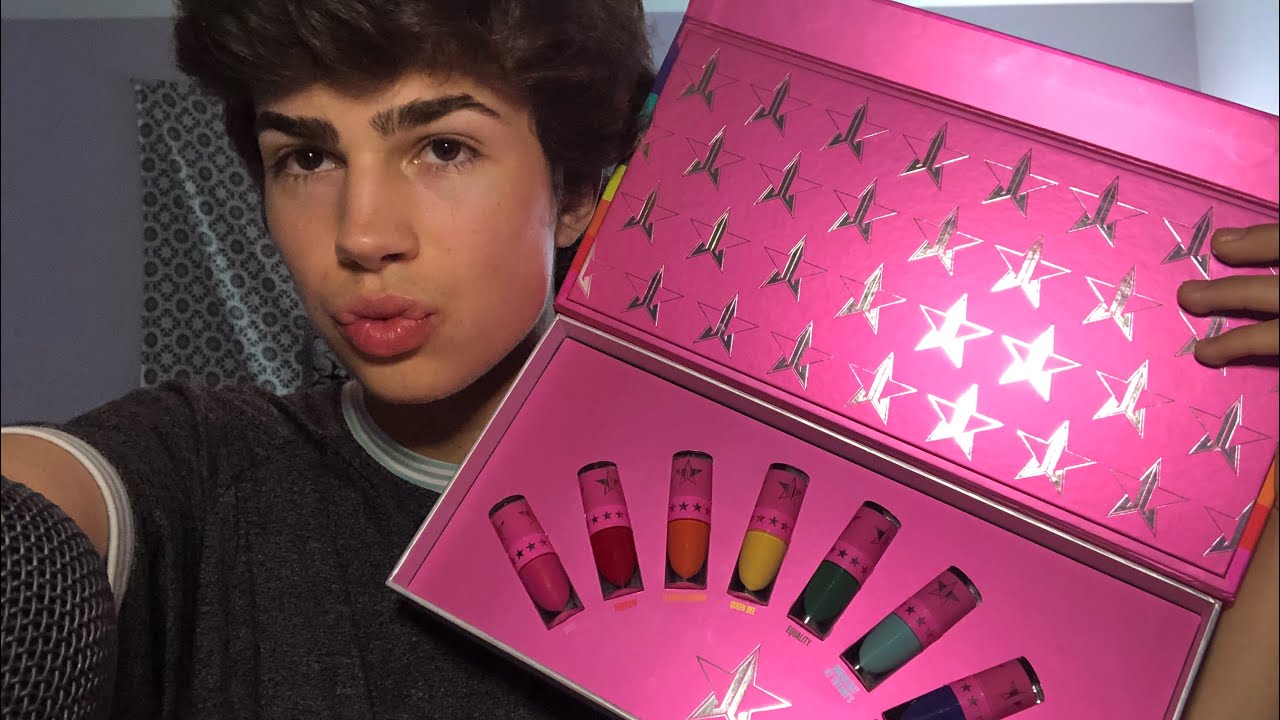 ASMR- Jeffree Star Rainbow liquid lipsticks | Try on and Haul | (Major Tingles!!)
