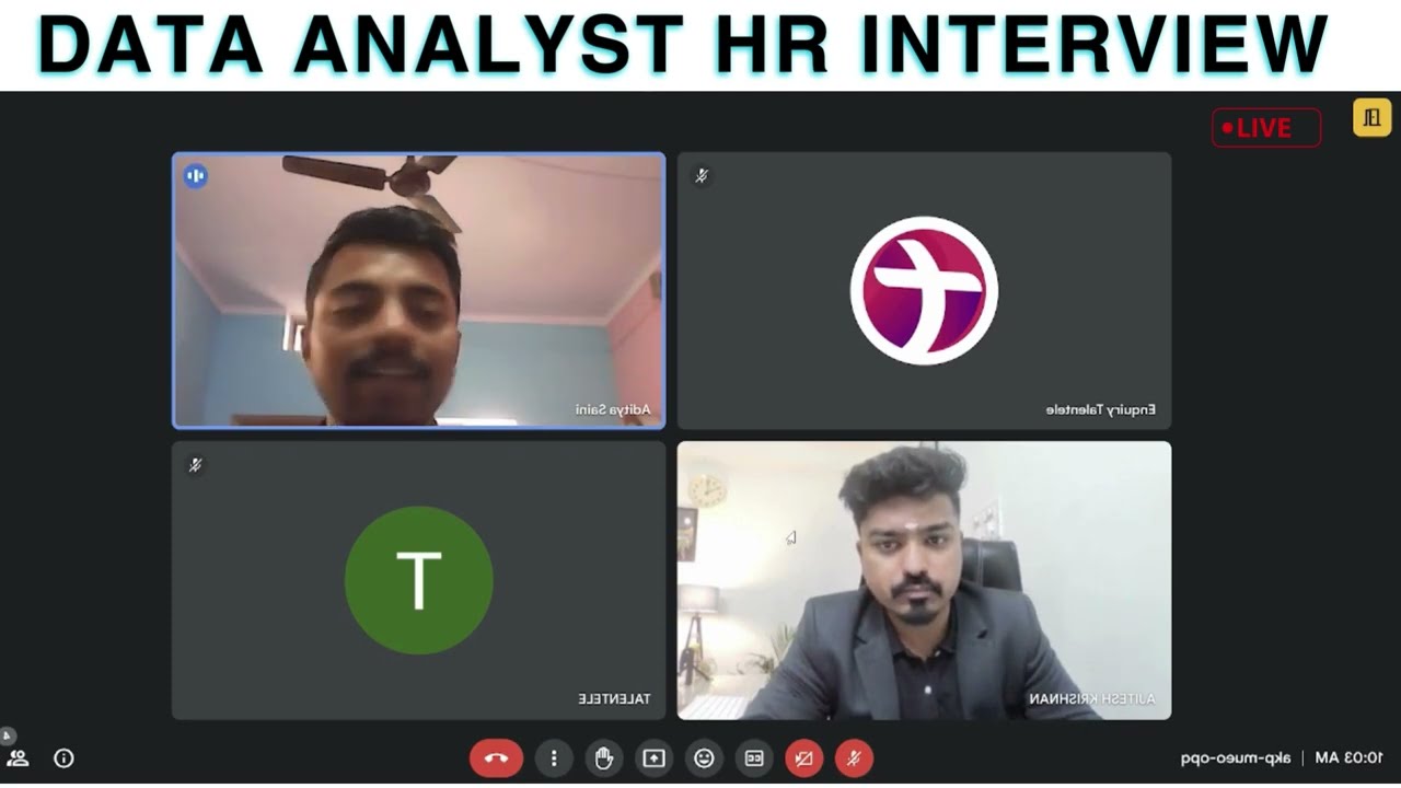 Data Analyst Live Mock Interview Round - 1 | #dataanalysis #datascience #datavisualization