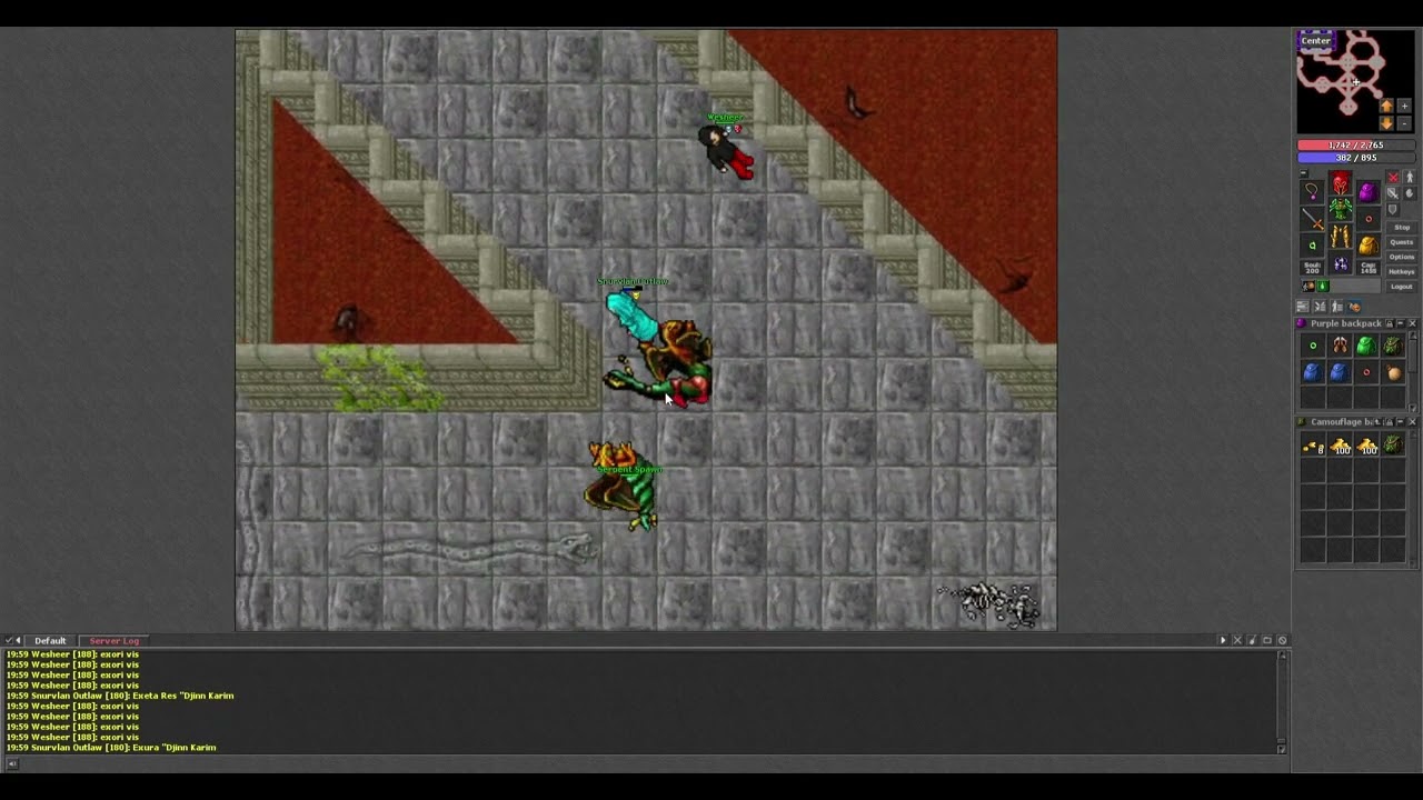 Tibia - Treasura Online - Banuta Teamhunt Exori Vis only (285k/h exp)
