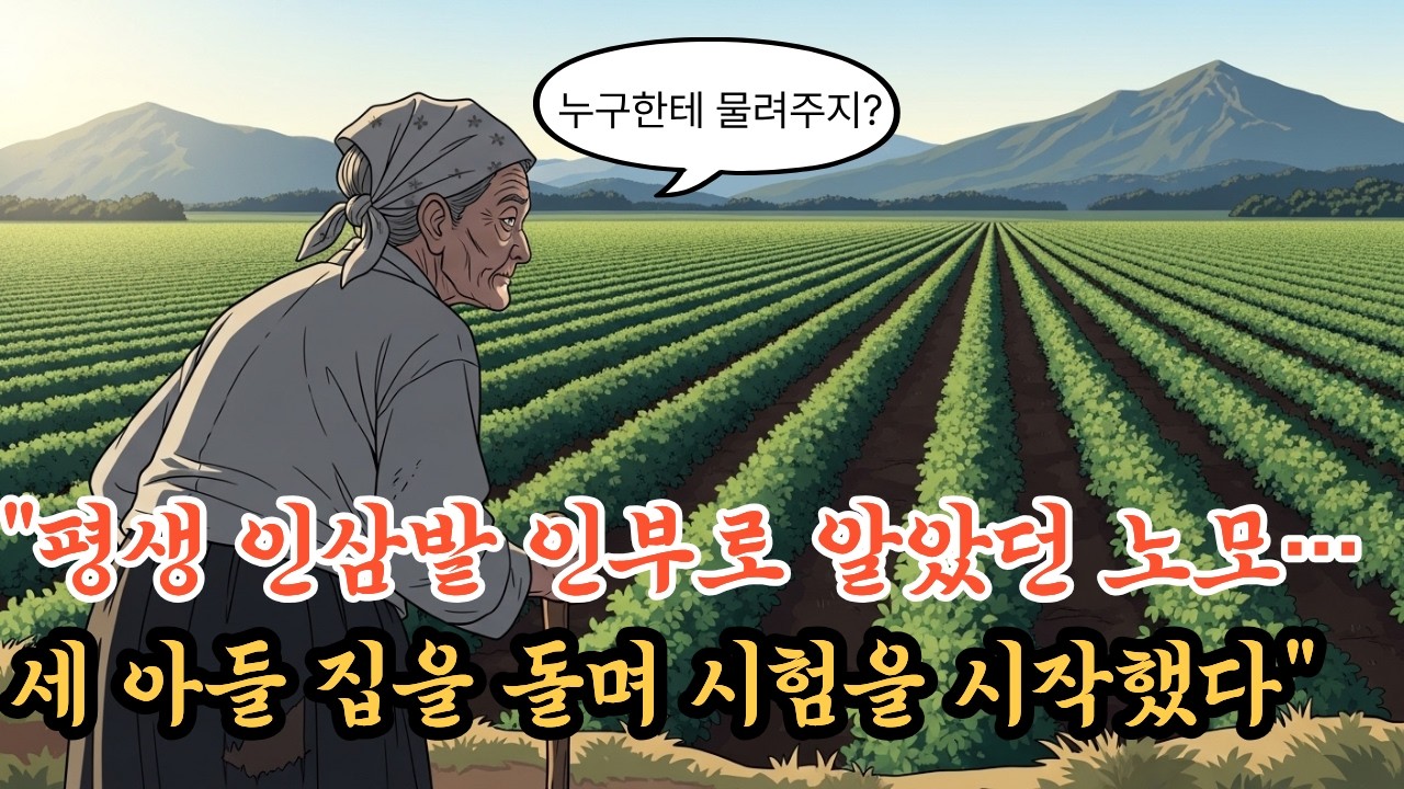 늙은 어머니를 짐짝처럼 돌려보낸 두 며느리… 노파는 금산 인삼밭 주인이었다