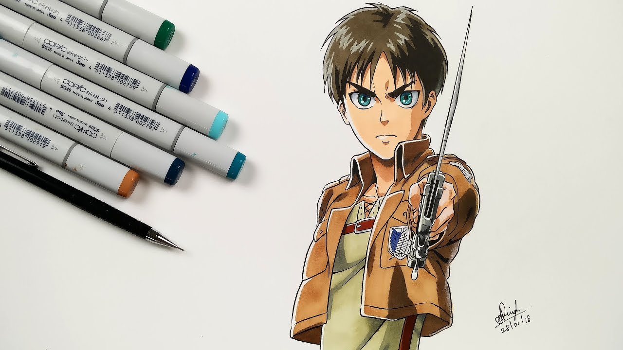 How To Draw Eren Jeager - Step By Step (Tutorial) - Attack On Titans