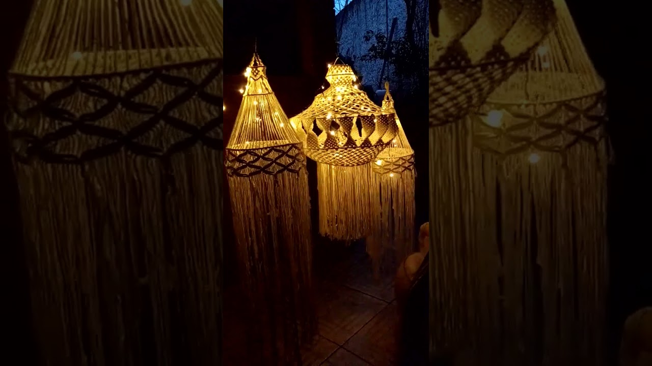 luminárias de macramé 1