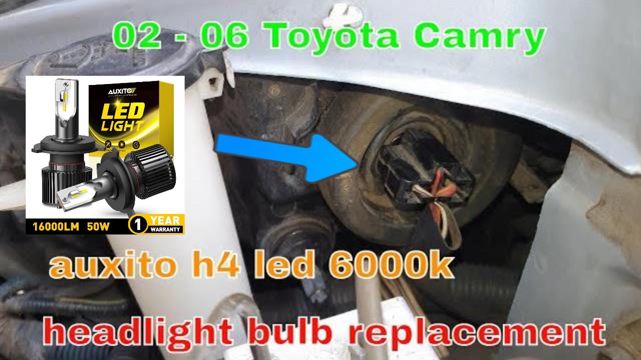 toyota camry low beam h4 auxito led bulb install.