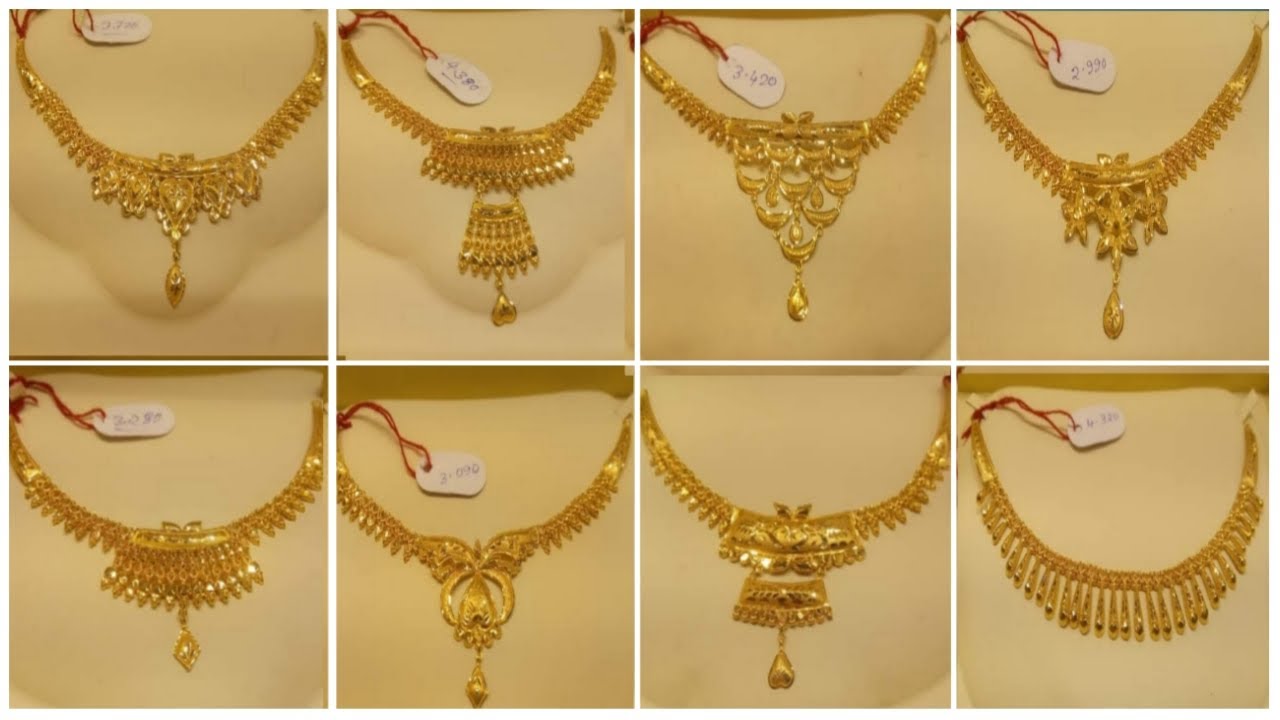 From 2 to 6 Grams Light Weight Gold Necklace Designs With Weight And Price || Divya Lifestyle