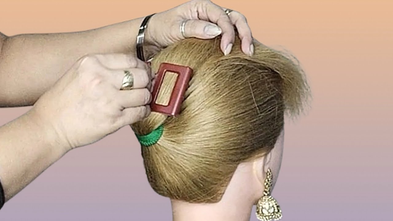 Easy Updo With Claw Clip _ Simple Braids Hairstyle For Long Hair For Wedding Parties _ 