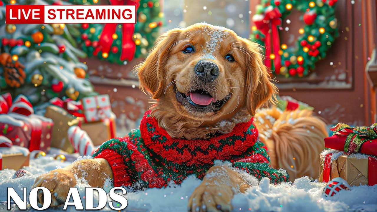CHRISTMAS MUSIC FOR DOGS🐾 🎄! Oh Christmas Tree, Joy to the World, Silent Night, Xmas for Dogs!