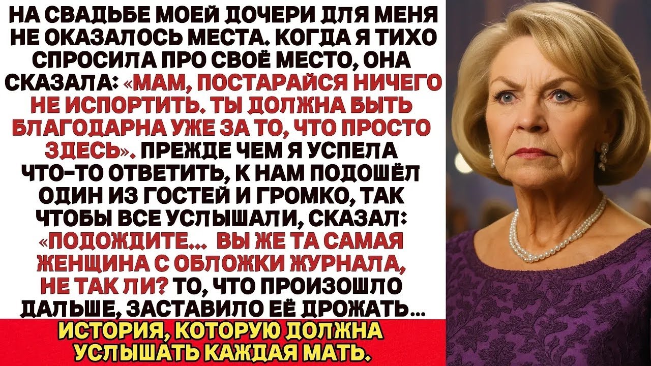 На свадьбе моей дочери для меня не оказалось места но то что я сделала потом заставило её задрож