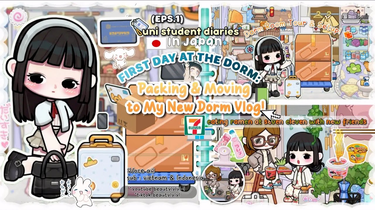 ꒰🌤️🇯🇵Впервые в общежитии: переезд в новое общежитие🧳🚃꒱||Студент в Японии (эп. 1)||Gameworldjapan|...