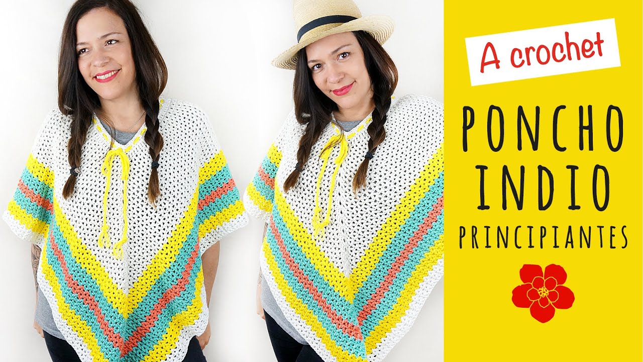 COMO tejer un poncho indio muy facil aqui tienen el paso a paso