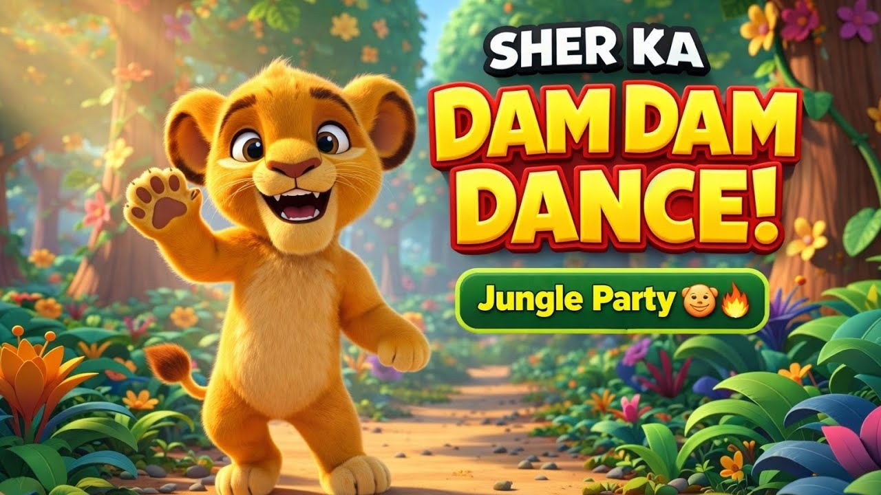 Sher Ka Dam Dam Jungle Dance 🦁🔥 | Kids Dance Song | Hindi Nursery Rhyme