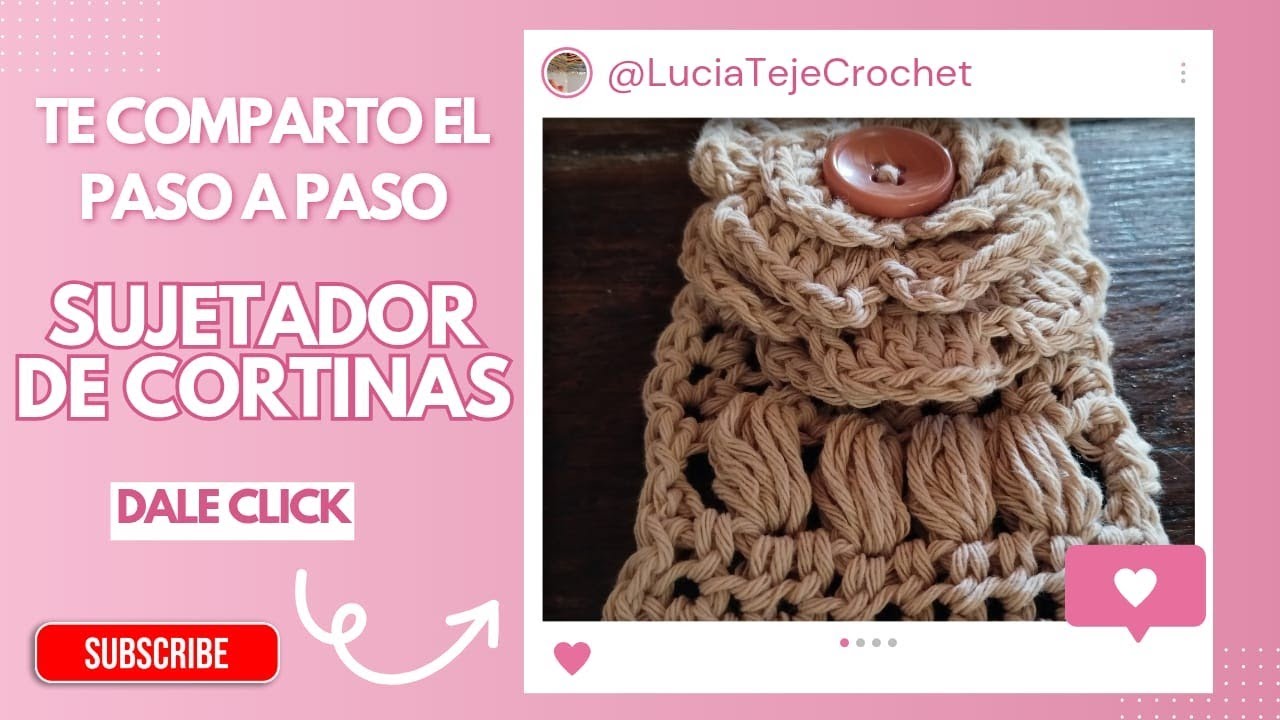 Adorno para cortinas a crochet - sujetador de  cortinas 