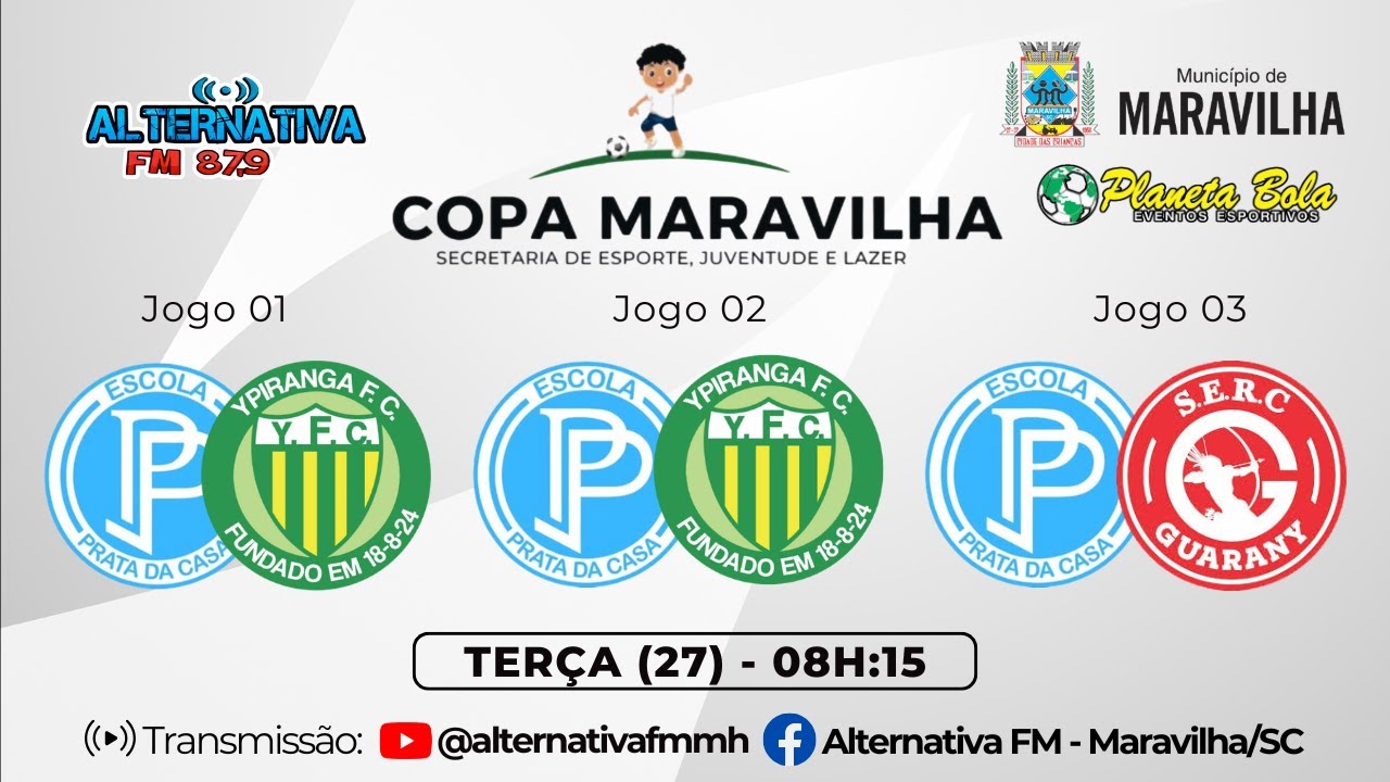 RODADA TRIPLA NA COPA MARAVILHA 2026 - 2° RODADA