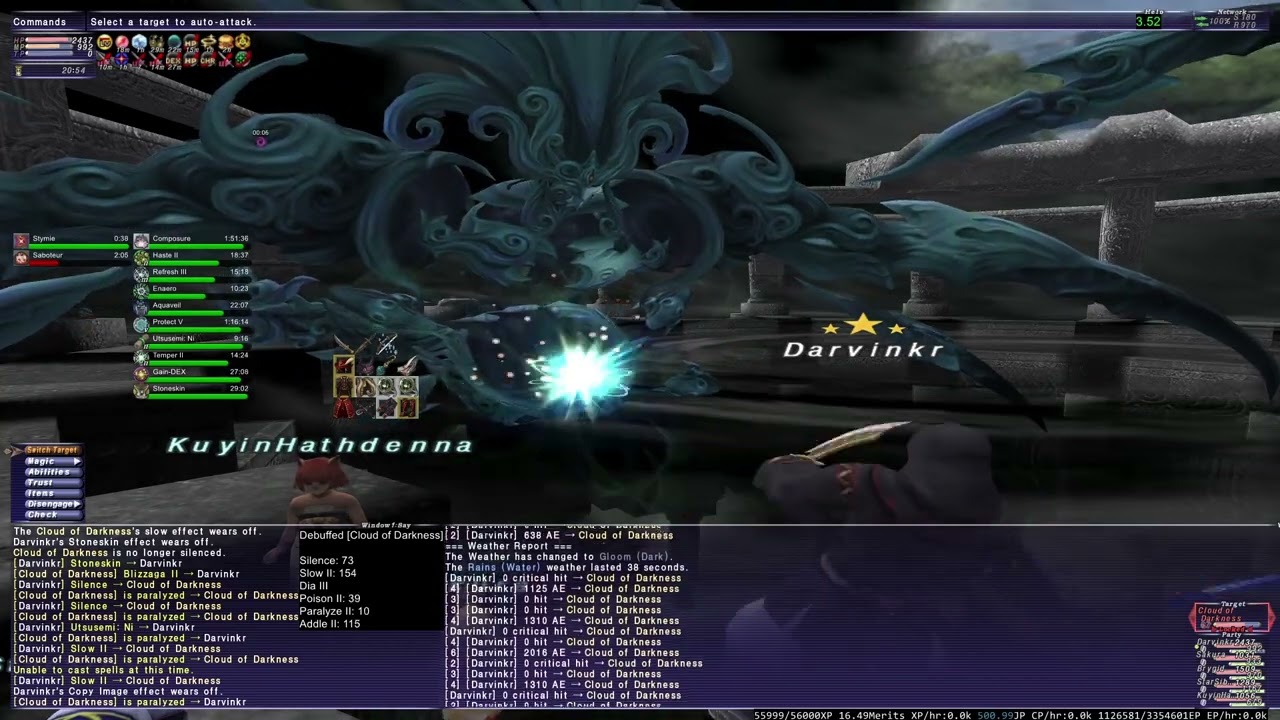 FFXI HTBM Cloud of Darkness D (Difficult) RDM SOLO (The Orb's Radiance)