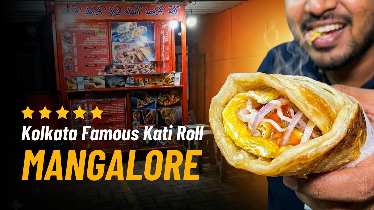 Kolkata Famous Kati Roll 🌯 Mangalore | Trying Ballalbagh’s Street Food | Post-Office Food Run