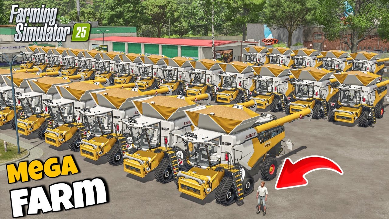 MEGA Wheat Harvest OPERATION w/ CLAAS | MEGA FARM | Farming Simulator 25
