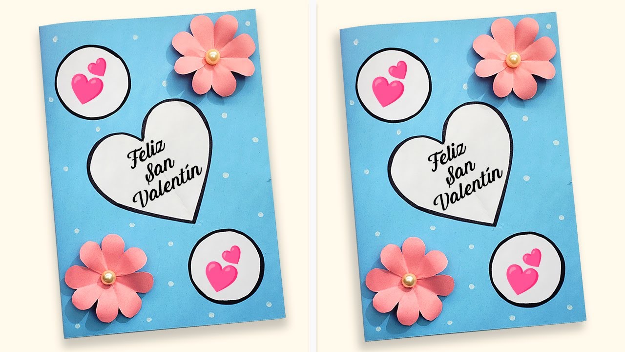 🎀 Tarjeta para el DÍA DE SAN VALENTÍN 🎀 DIY hecho a mano 💖Valentine's  Day Card/ Día del amor
