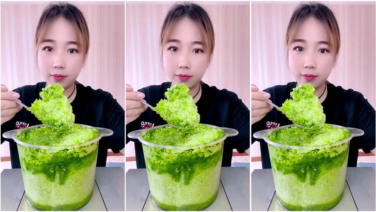 ASMR MATCHA ICE EATING | RELAX VIDEO